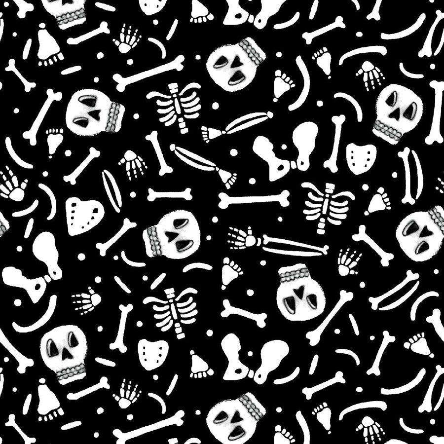 I Made A Boo - Boo Skulls & Bones Toss Black - Studio E from Fort Worth Fabric Studio