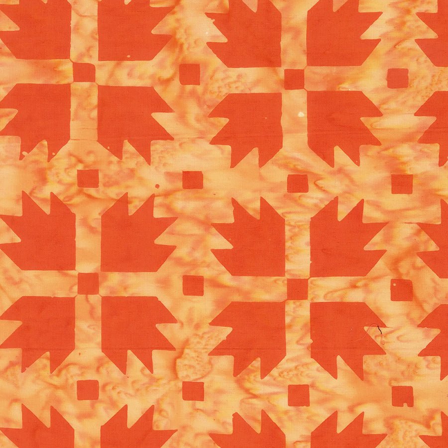 Ink & Edge Batiks Bear Paw Blood Orange - Anthology Batiks from Fort Worth Fabric Studio