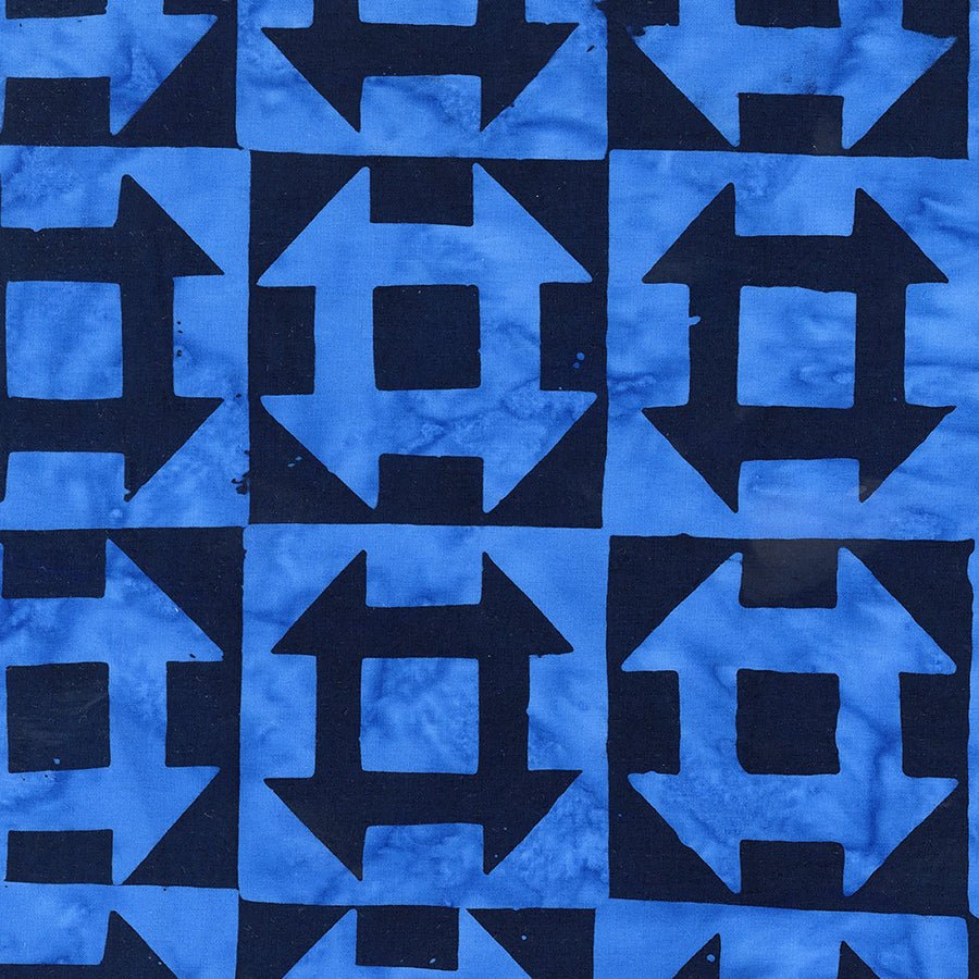 Ink & Edge Batiks Churn Dash Blueberry - Anthology Batiks from Fort Worth Fabric Studio