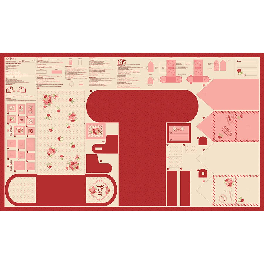 Je T'aime 36" X 60" Mailbox Panel Lace - Moda from Fort Worth Fabric Studio