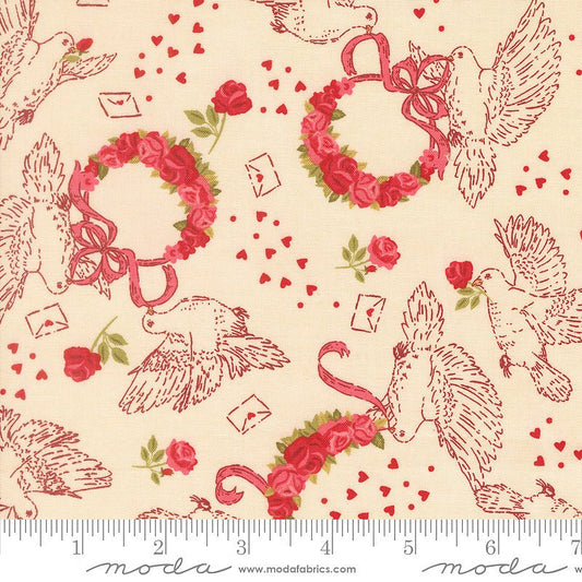Je T'aime Doves True Love Lace - Moda from Fort Worth Fabric Studio