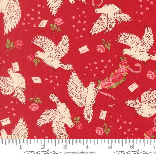 Je T'aime Doves True Love Rose - Moda from Fort Worth Fabric Studio
