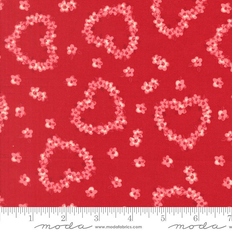 Je T'aime Floral Hearts Rose - Moda from Fort Worth Fabric Studio