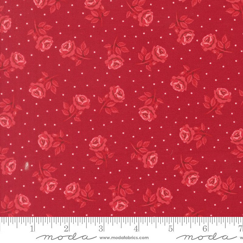 Je T'aime Roses Are Red Scarlet - Moda from Fort Worth Fabric Studio