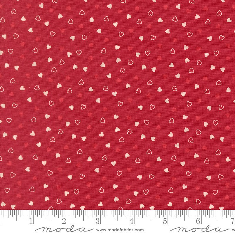 Je T'aime Sweet Hearts Scarlet - Moda from Fort Worth Fabric Studio