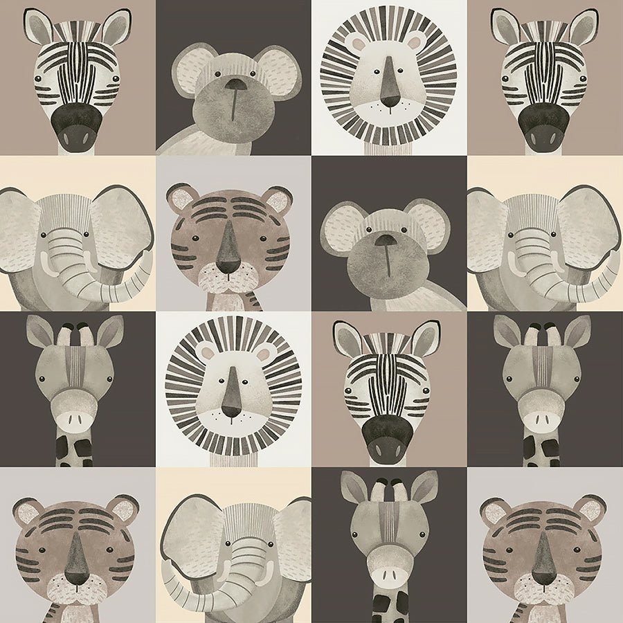 Jungle Romp Minky Small Animal Boxes Multi - Henry Glass from Fort Worth Fabric Studio