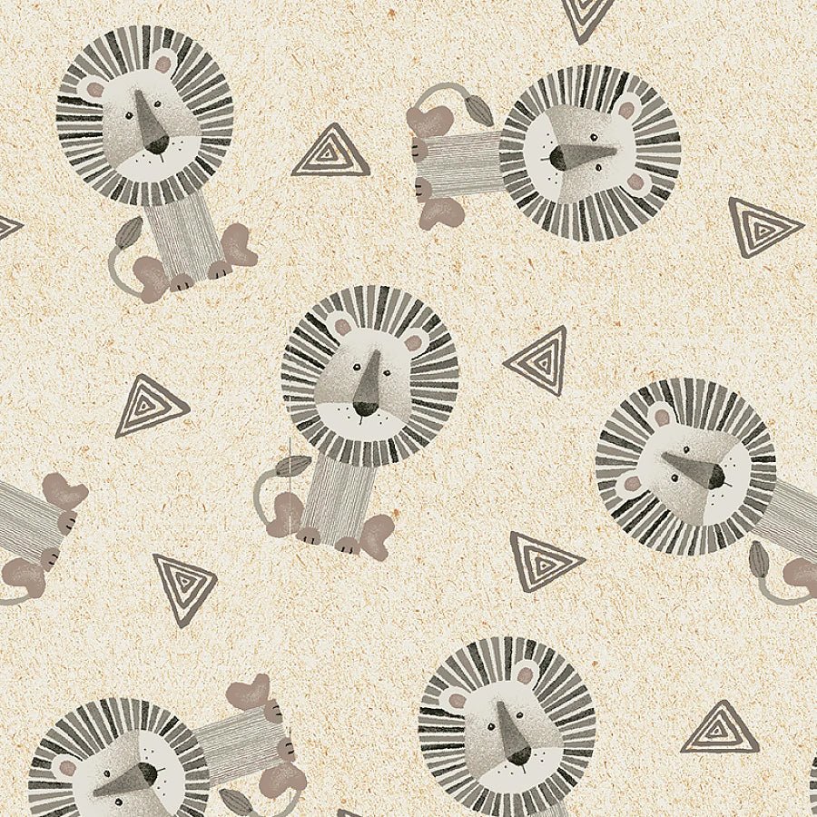 Jungle Romp Minky Tossed Lions Cream - Henry Glass from Fort Worth Fabric Studio