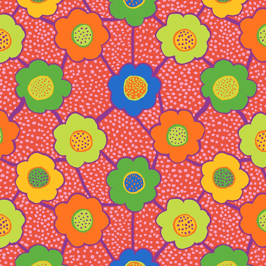 Kaffe Fassett Collective Floral Connections Red - Free Spirit from Fort Worth Fabric Studio