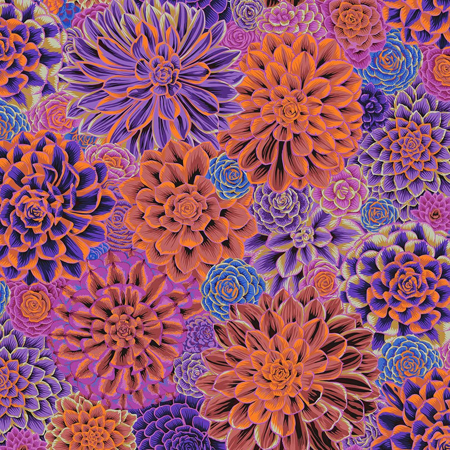 Kaffe Fassett Collective House Leeks Purple - Free Spirit from Fort Worth Fabric Studio