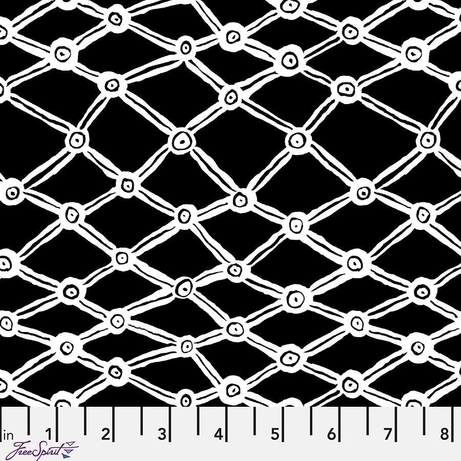 Kaffe Fassett Collective Nets Black & White - Free Spirit from Fort Worth Fabric Studio