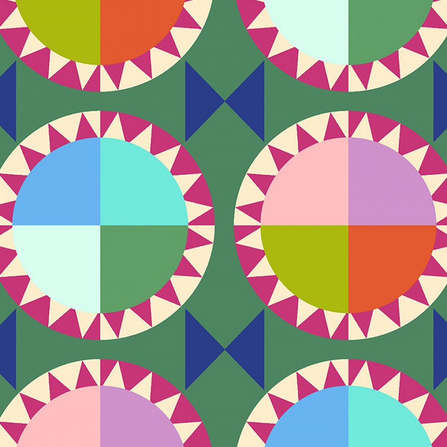 Kaleidoscope Rainbow Cake Agave - Windham from Fort Worth Fabric Studio