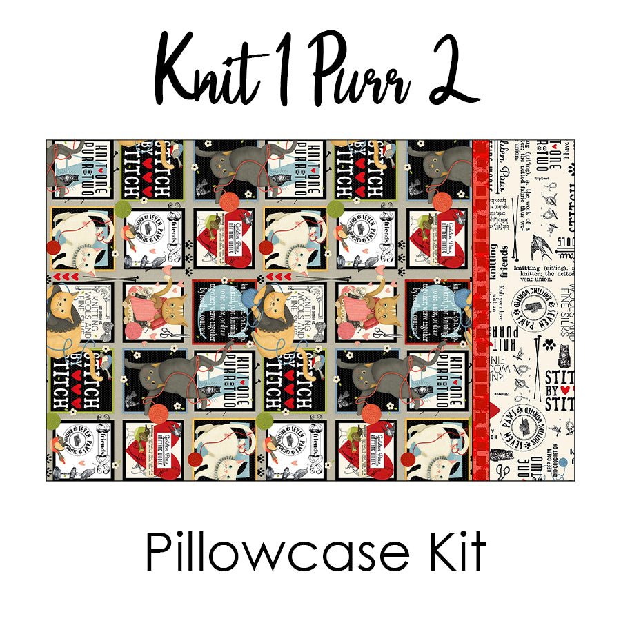 Knit 1 Purr 2 Pillowcase Kit from Studio E Pillowcase Kit by Studio E