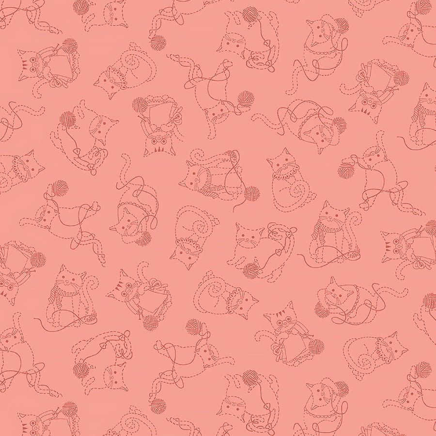 Knit 1, Purr 2 Tone - on - Tone Pink - Studio E from Fort Worth Fabric Studio