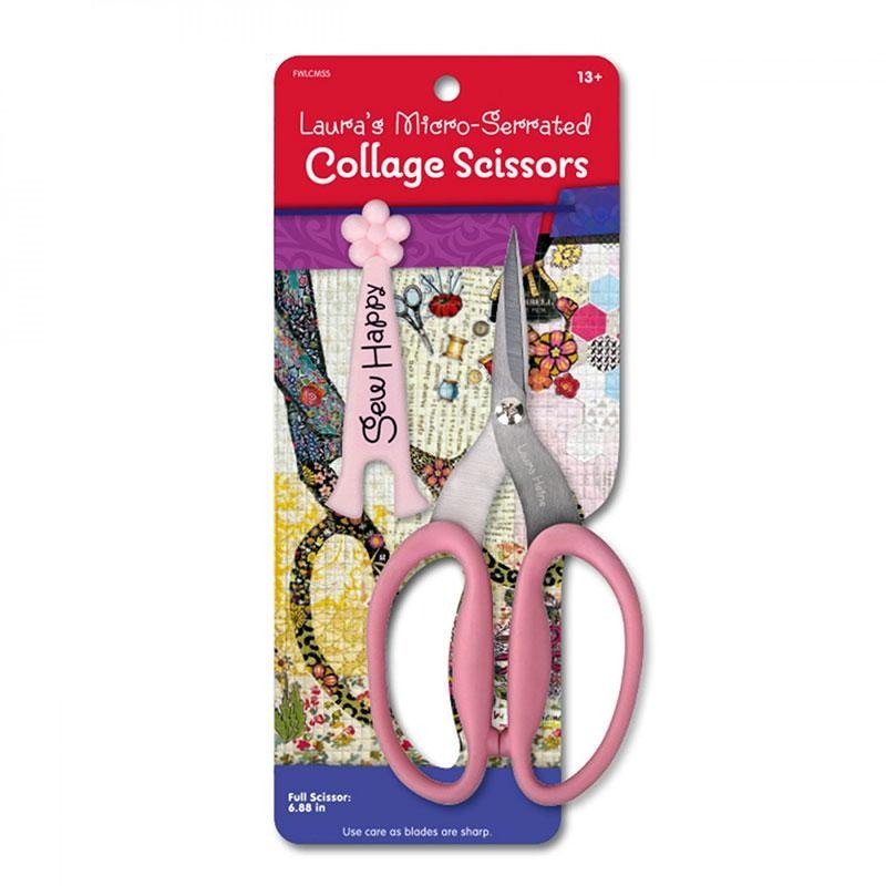 Laura Heine's Micro - Serrated Collage Scissors by Fiberworks Inc - Fiberworks Inc from Fort Worth Fabric Studio