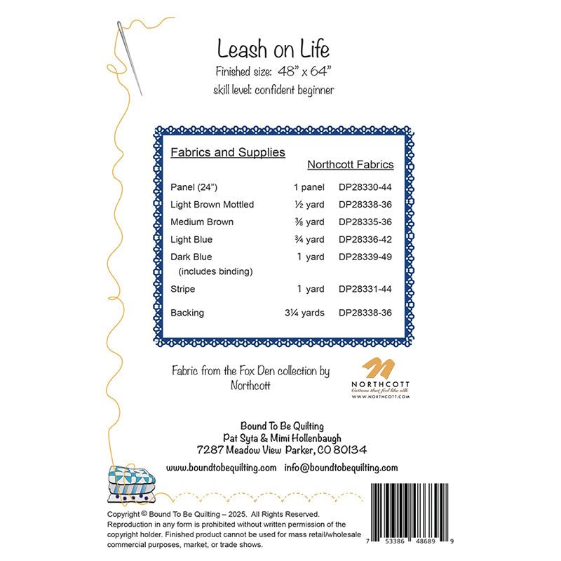 Leash on Life Quilt Pattern by Bound to be Quilting - Bound To Be Quilting from Fort Worth Fabric Studio