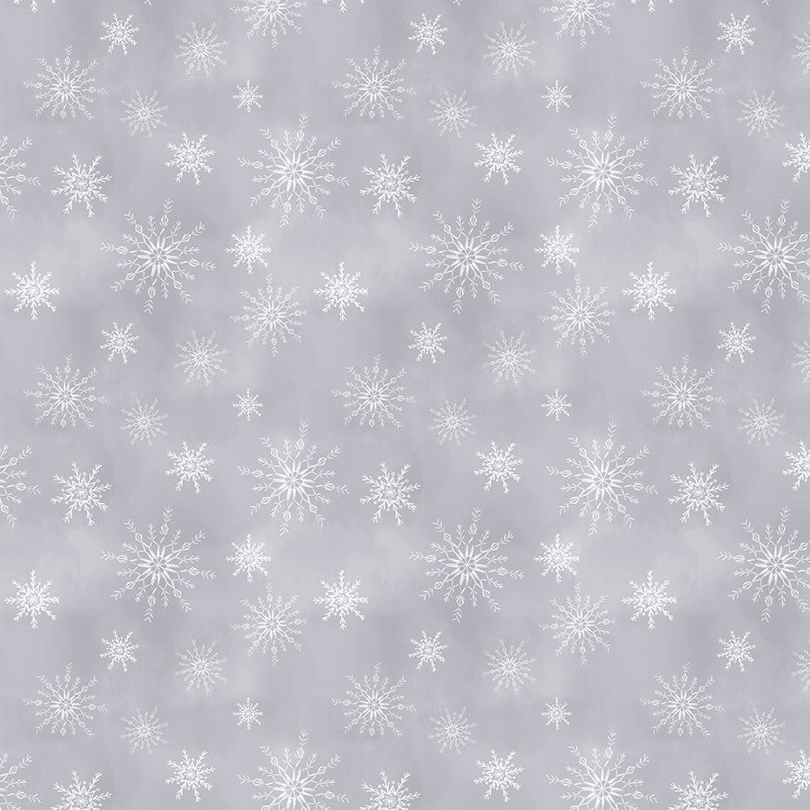 Let It Snow - Man! Snowflakes All Over Gray - Wilmington Prints from Fort Worth Fabric Studio