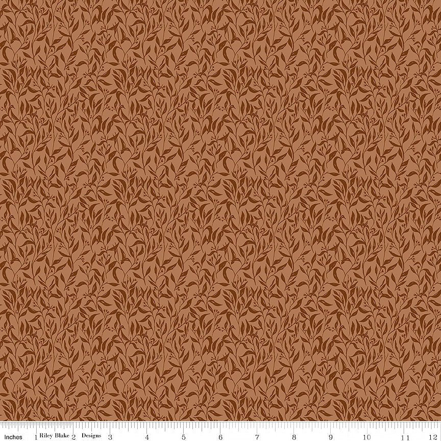 Let's Wander Leaflets Rust - Riley Blake from Fort Worth Fabric Studio
