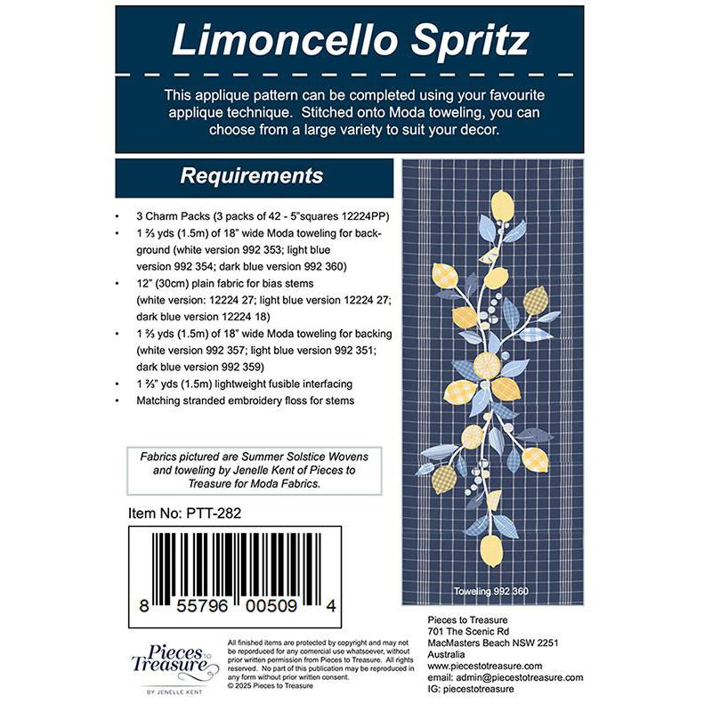 Limoncello Spritz Table Runner Pattern by Pieces to Treasure Pattern by Pieces to Treasure