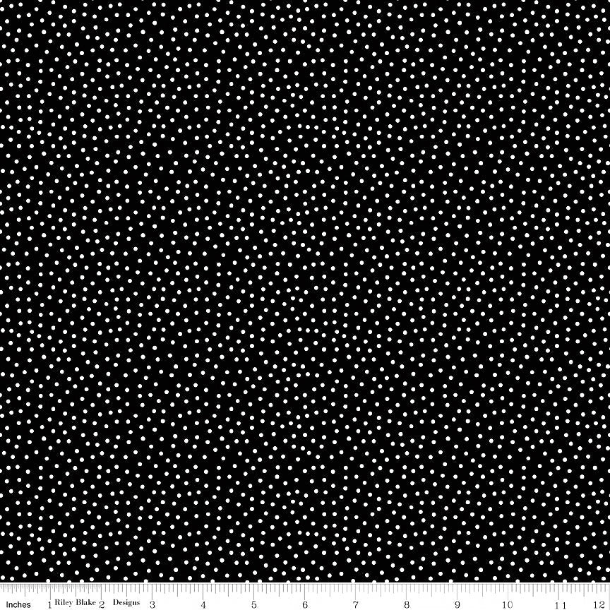 Little Ladybug Dots Black - Riley Blake from Fort Worth Fabric Studio