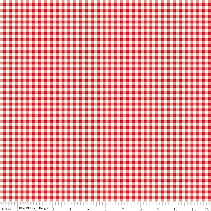 Little Ladybug Gingham Red - Riley Blake from Fort Worth Fabric Studio