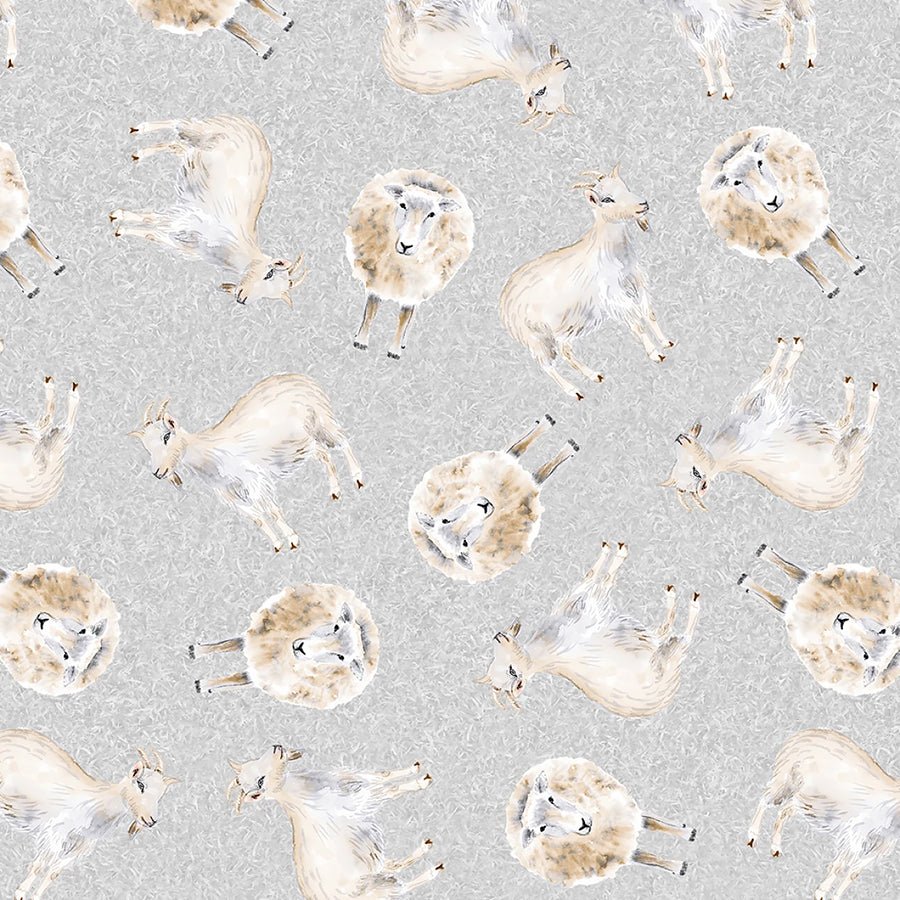 Little Seedlings Farm Sheep Light Grey - Blank Quilting from Fort Worth Fabric Studio