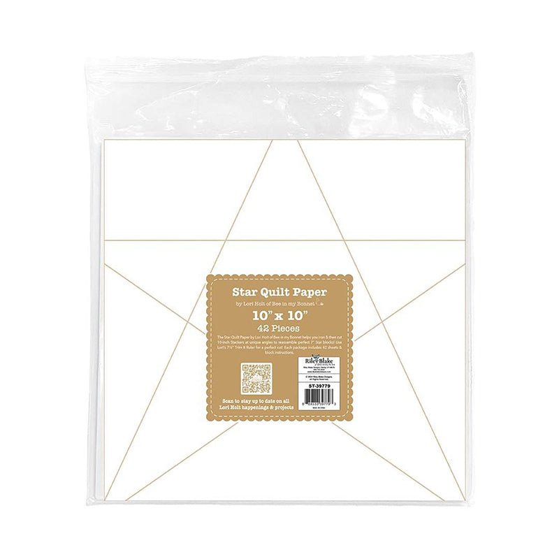 Lori Holt 10" Star Iron - On Quilt Paper by Riley Blake - Riley Blake from Fort Worth Fabric Studio