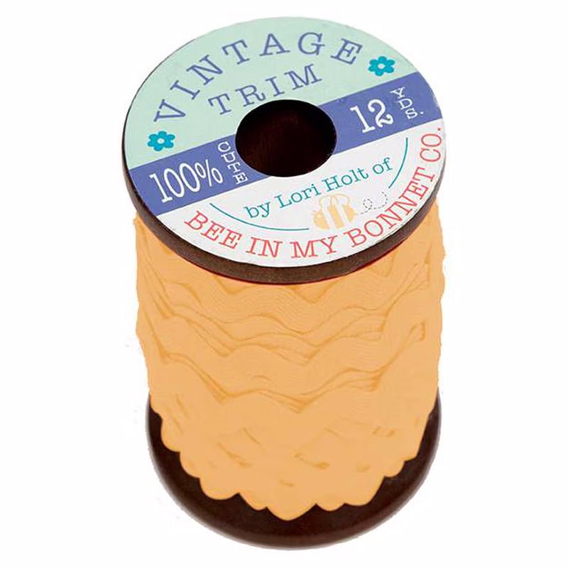 Lori Holt Vintage Trim Large Marigold Wooden Spool by Riley Blake - Riley Blake from Fort Worth Fabric Studio