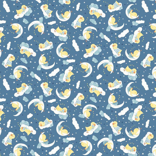 Lucky Duck Duck & Moon Toss Ocean – Remnant 29" × 44" - Studio E from Fort Worth Fabric Studio
