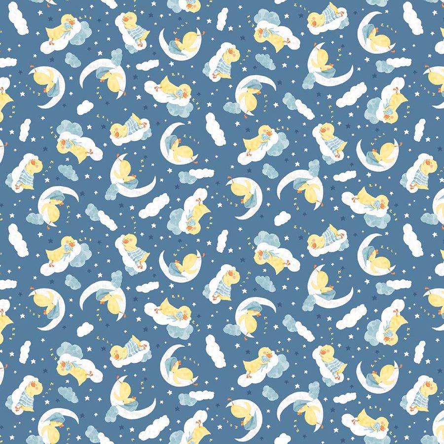 Lucky Duck Duck & Moon Toss Ocean - Studio E from Fort Worth Fabric Studio