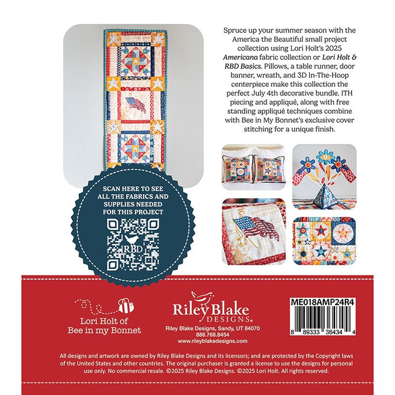 Machine Embroidery USB America the Beautiful by Lori Holt for Riley Blake - Riley Blake from Fort Worth Fabric Studio