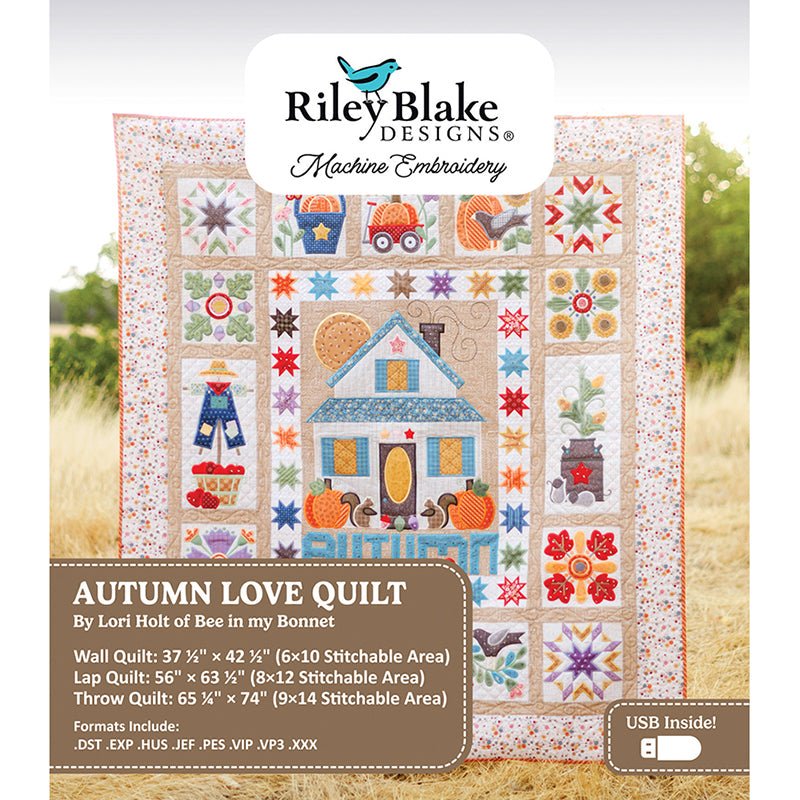 Machine Embroidery USB Autumn Love by Lori Holt for Riley Blake - Riley Blake from Fort Worth Fabric Studio