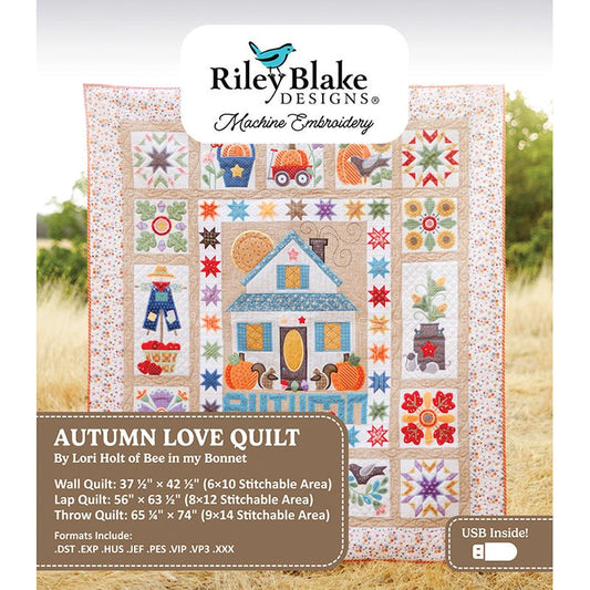 Machine Embroidery USB Autumn Love by Lori Holt for Riley Blake - Riley Blake from Fort Worth Fabric Studio