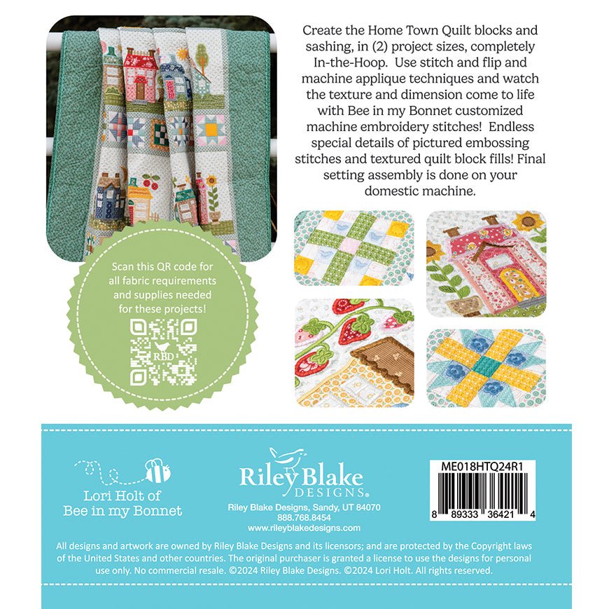 Machine Embroidery USB Home Town by Lori Holt for Riley Blake - Riley Blake from Fort Worth Fabric Studio