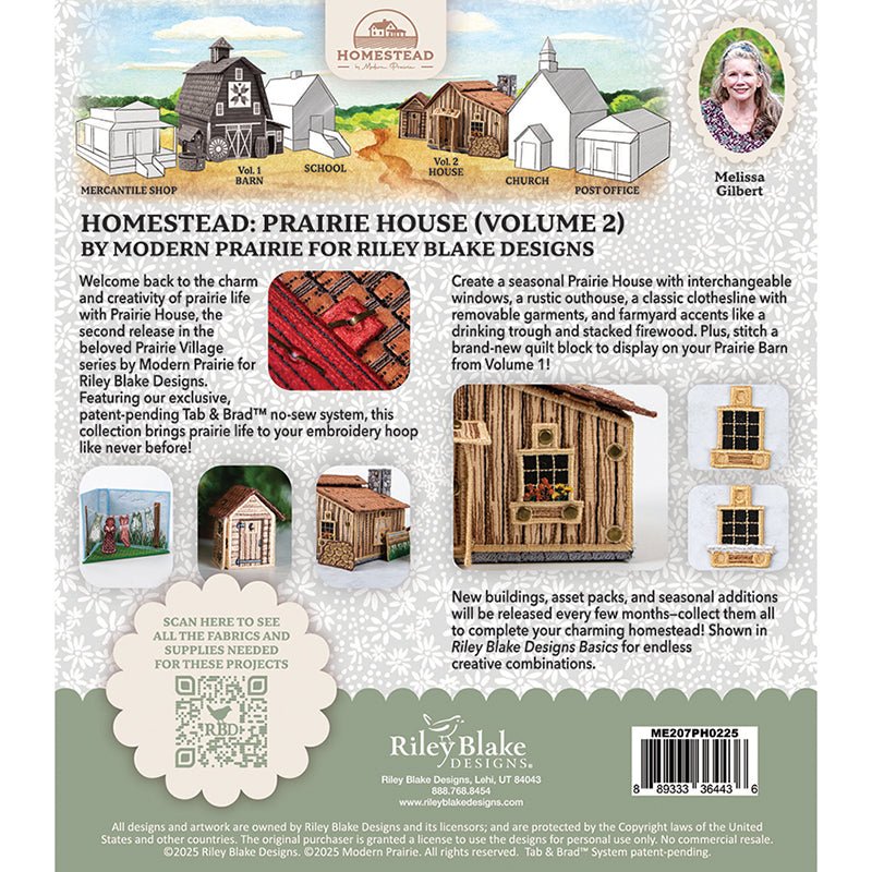 Machine Embroidery USB Homestead Prairie House by Modern Prairie for Riley Blake - Riley Blake from Fort Worth Fabric Studio