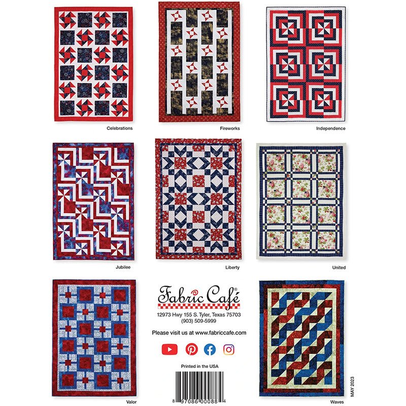 Make It Patriotic w/ 3 - Yard Quilts Quilt Book from Fabric Cafe - Fabric Cafe from Fort Worth Fabric Studio