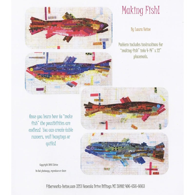Making Fish! Placemat Collage Pattern by Fiberworks Inc - Fiberworks Inc from Fort Worth Fabric Studio