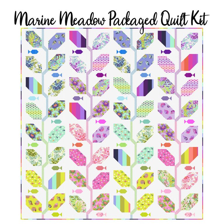 Marine Meadow Packaged Quilt Kit with Floral Reef from Free Spirit - Free Spirit from Fort Worth Fabric Studio