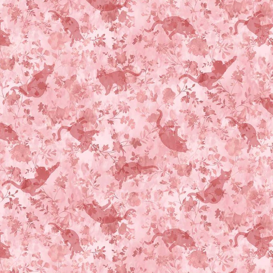Meow Mix Cat Texture Rose - Studio E from Fort Worth Fabric Studio