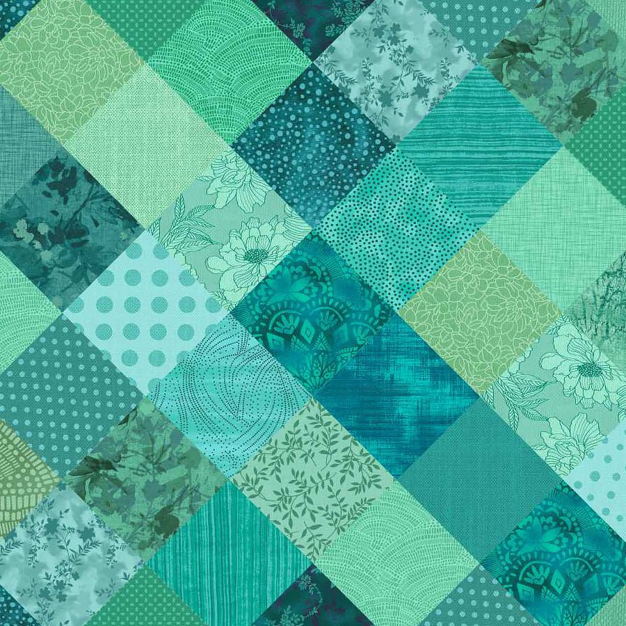 Meow Mix Cheater Patch Teal - Studio E from Fort Worth Fabric Studio