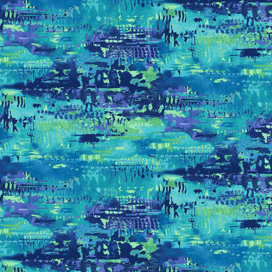 Meow Mix Thick Paint Teal/Blue - Studio E from Fort Worth Fabric Studio