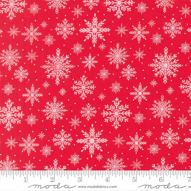 Merrily on High Snowflakes Christmas Red - Moda from Fort Worth Fabric Studio