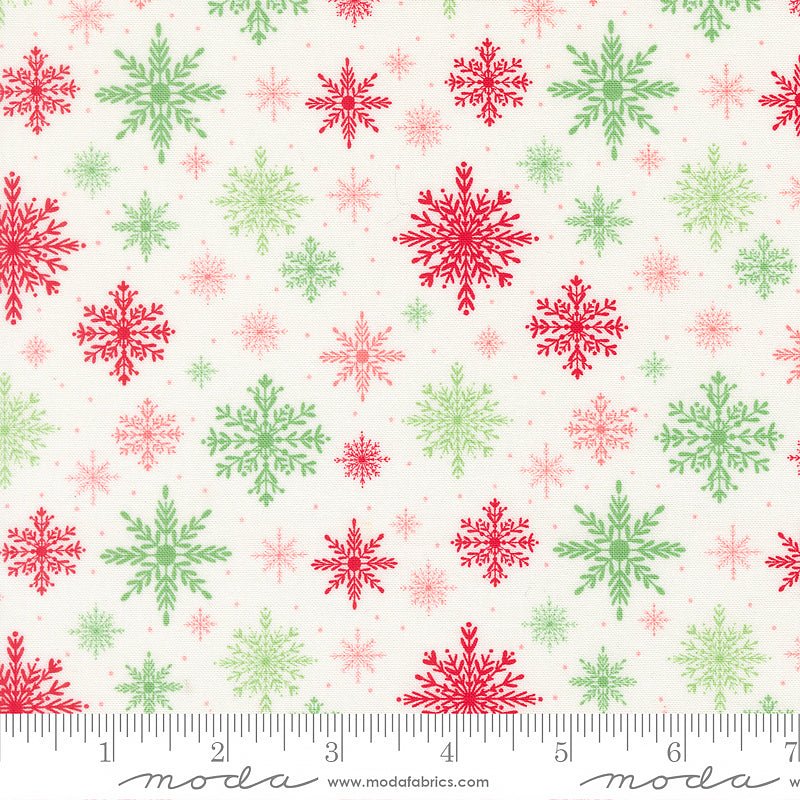 Merrily on High Snowflakes Snow - Moda from Fort Worth Fabric Studio