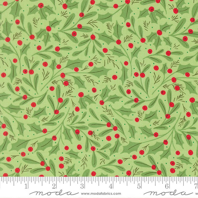 Merrily on High Winter Berries Evergreen - Moda from Fort Worth Fabric Studio