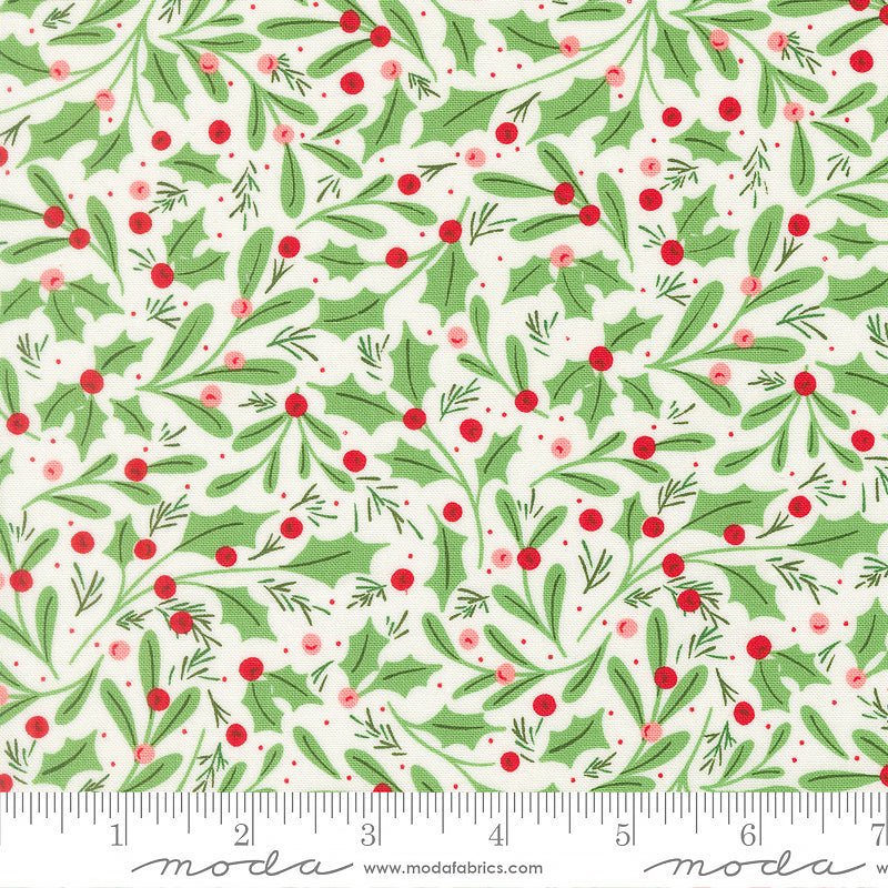 Merrily on High Winter Berries Snow - Moda from Fort Worth Fabric Studio