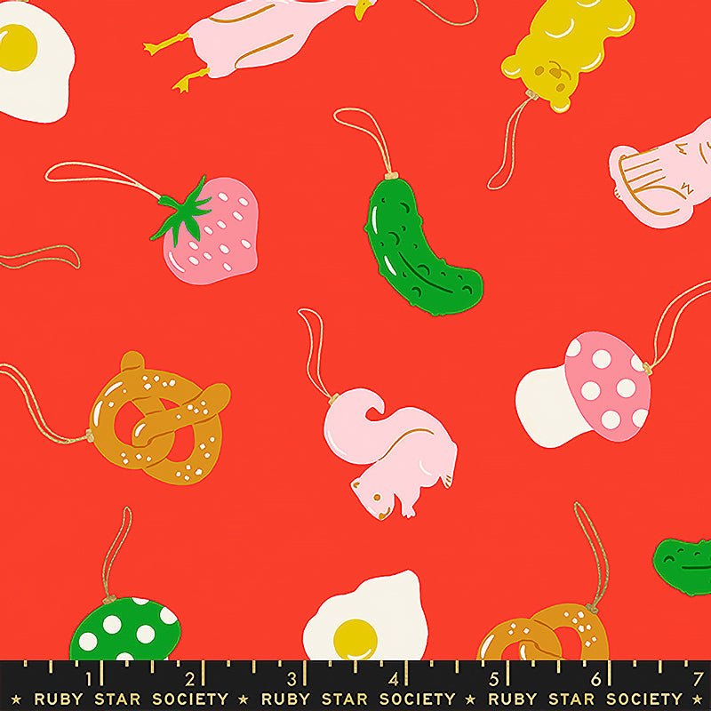 Merry Happy Novelty Ornaments Lollipop Metallic - Ruby Star Society from Fort Worth Fabric Studio