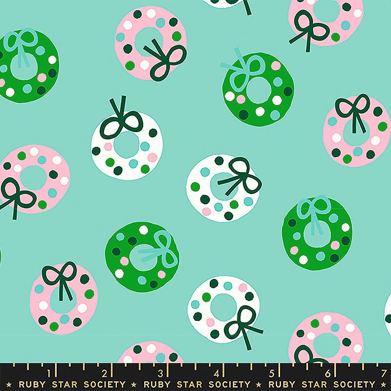 Merry Happy Wreaths Frost - Ruby Star Society from Fort Worth Fabric Studio