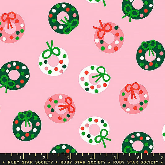 Merry Happy Wreaths Melody Pink - Ruby Star Society from Fort Worth Fabric Studio