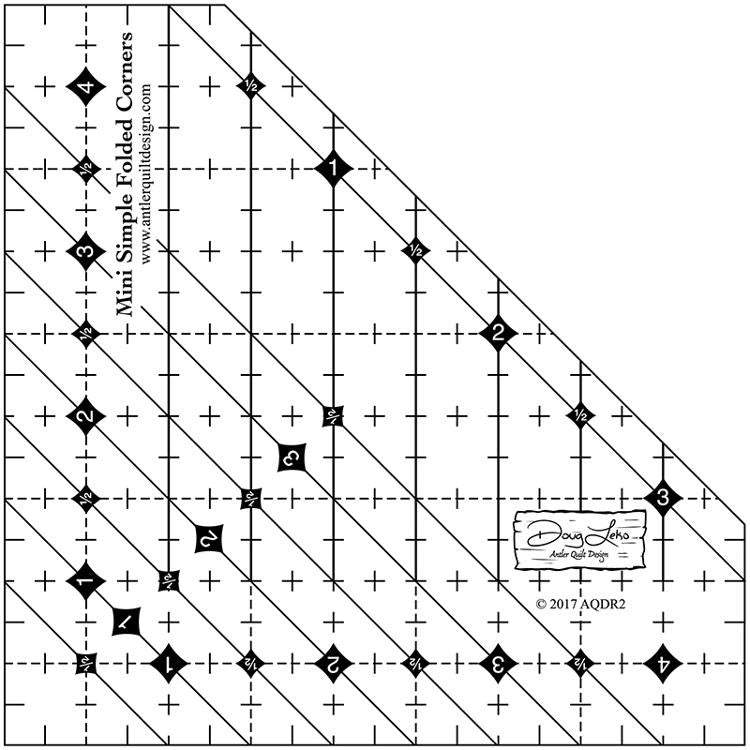Mini Simple Folded Corners Ruler - Antler Quilt Design from Fort Worth Fabric Studio