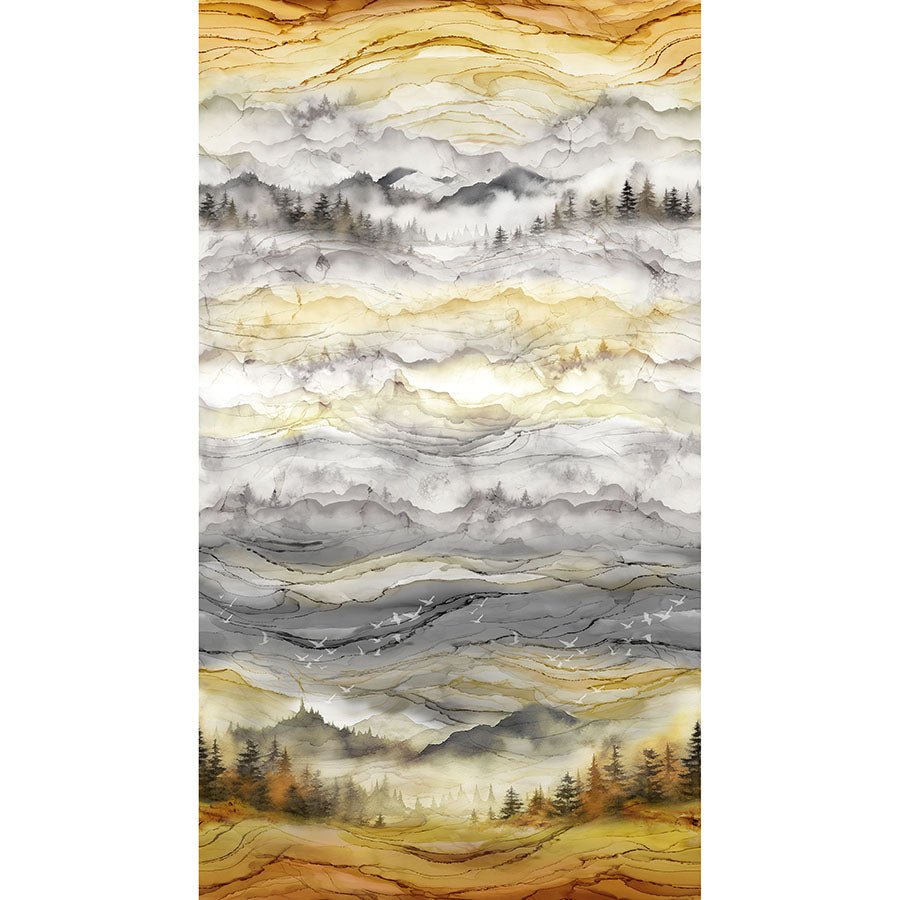 Misty Morning 24" Ombre Panel Gray Multi - Northcott from Fort Worth Fabric Studio