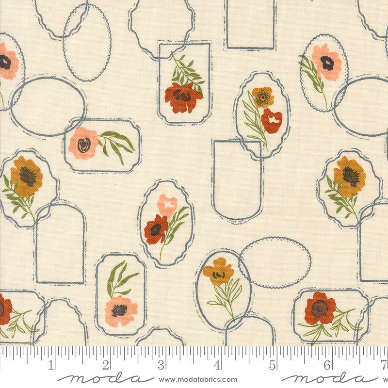 Moda Foraged, Found, & Hand Me Down Cameo Florals Eggshell 1 Yard Cut - Moda from Fort Worth Fabric Studio